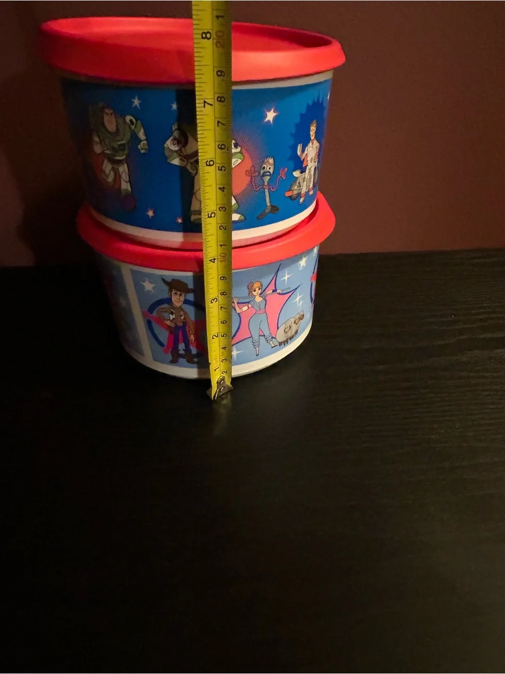 Tupperware Blue Toy Story Print Snack Containers with Red Lids (Set of 2)